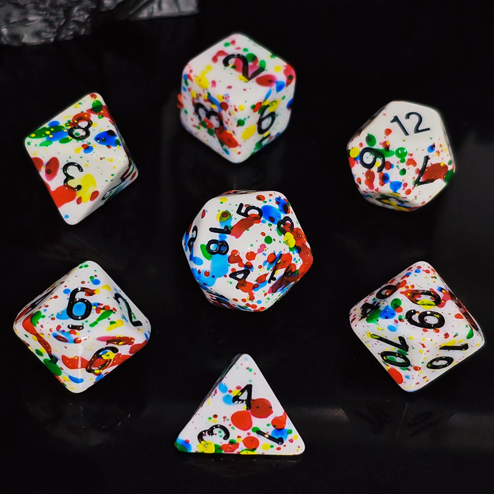 Paint Splatter Dice Set - 7PCS - Board Game Pandemic avaliação e preço