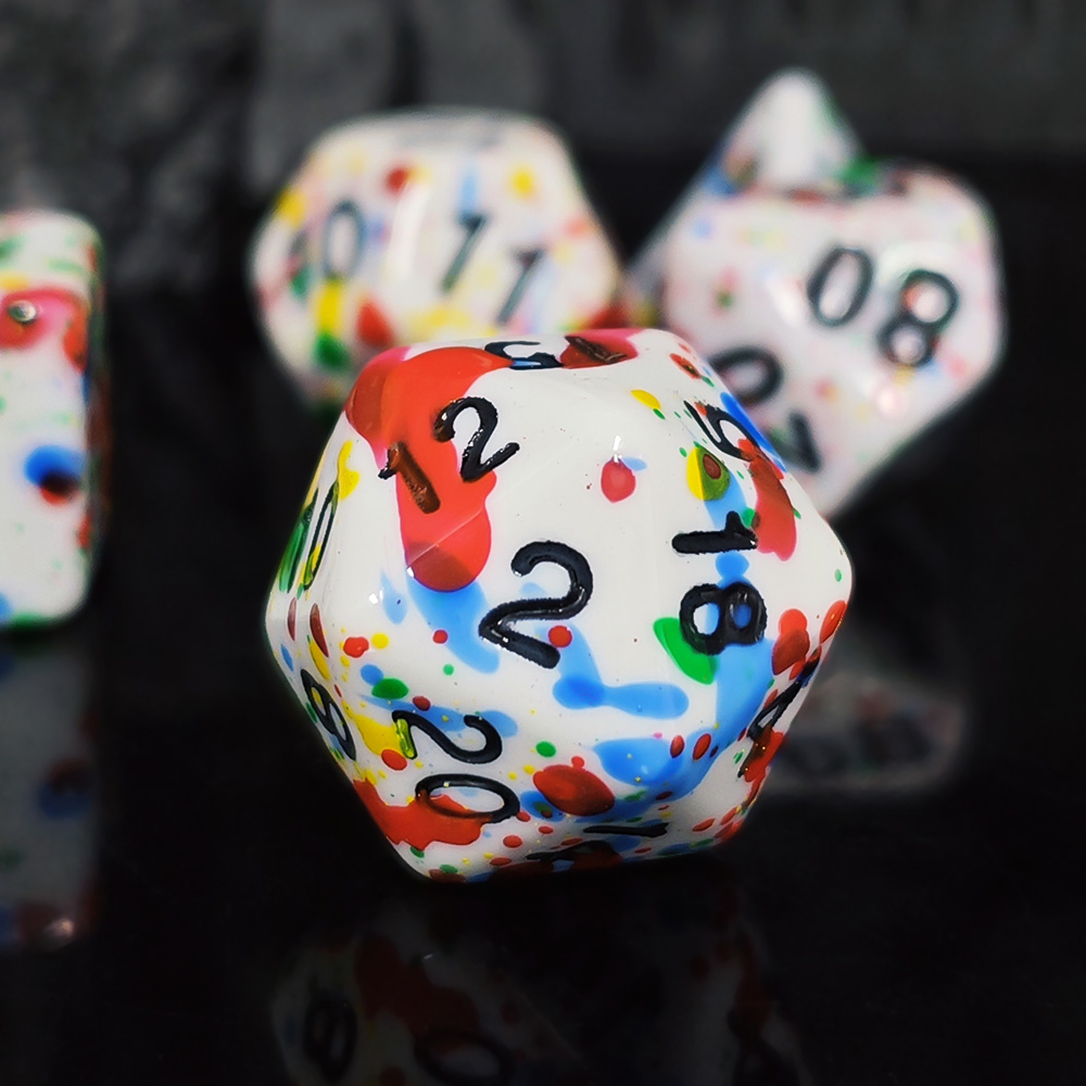 Paint Splatter Dice Set - 7PCS - Board Game Pandemic avaliação e preço