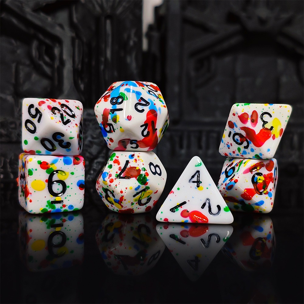 Paint Splatter Dice Set - 7PCS - Board Game Pandemic avaliação e preço