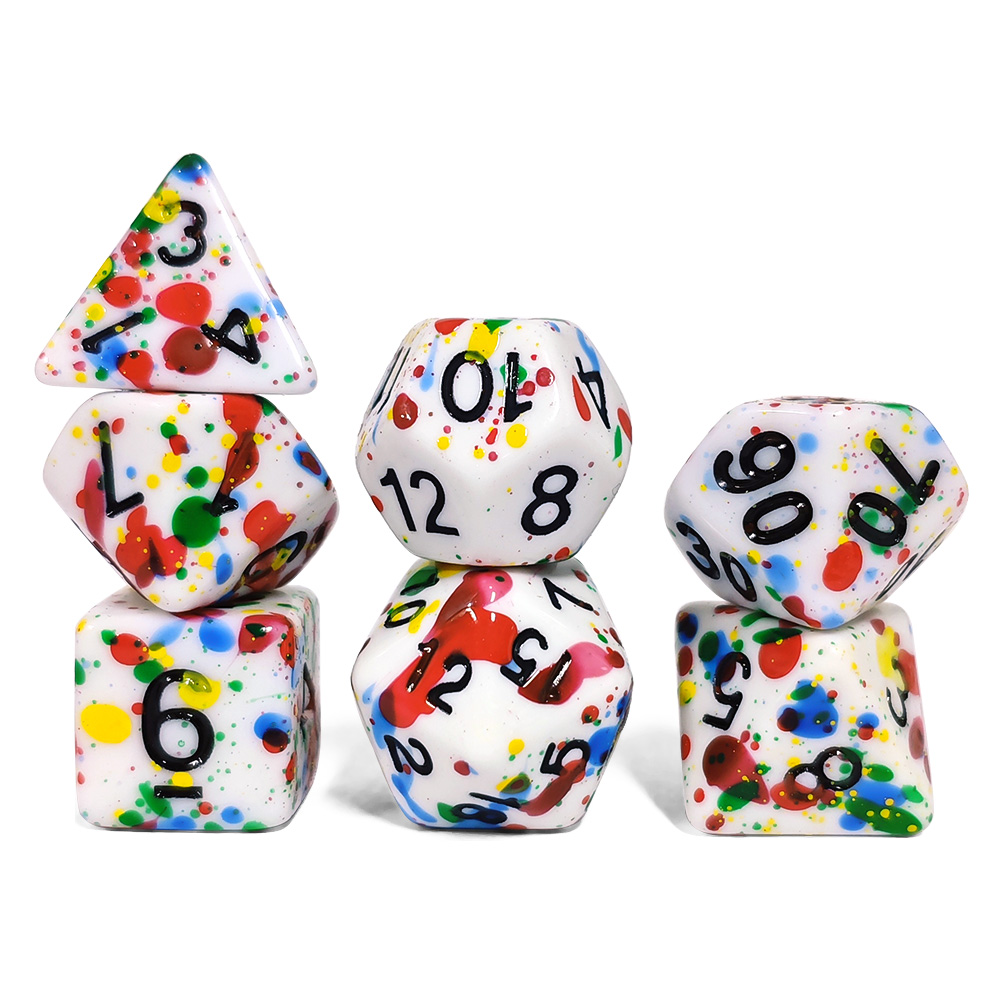 Paint Splatter Dice Set - 7PCS - Board Game Pandemic avaliação e preço