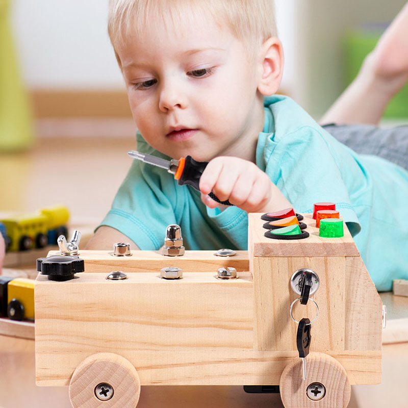 Wooden Montessori Busy Board S - Board Game Box avaliação e preço