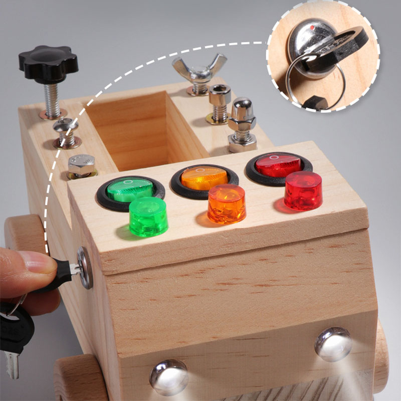 Wooden Montessori Busy Board S - Board Game Box avaliação e preço